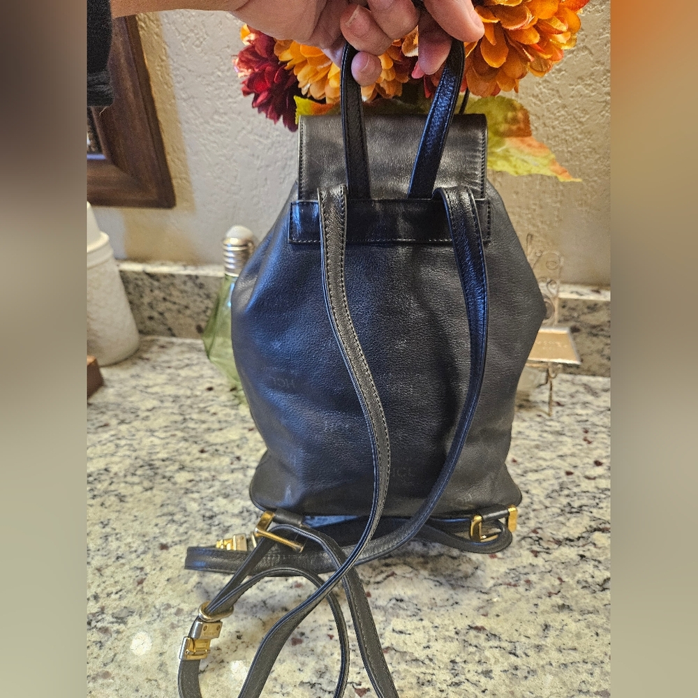 HCL Black Leather Backpack - Picture 6 of 8